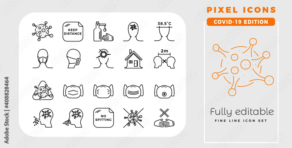 Pixel Icons - Covid-19 Corona Symbole Edition