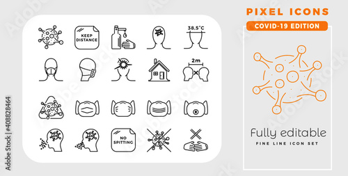 Pixel Icons - Covid-19 Corona Symbole Edition