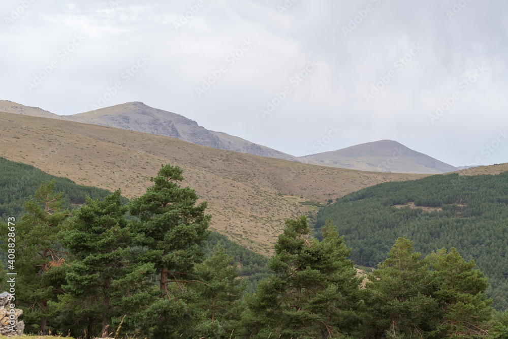mountainous landscape in Sierra Nevada, mountainous landscape in Sierra Nevada,