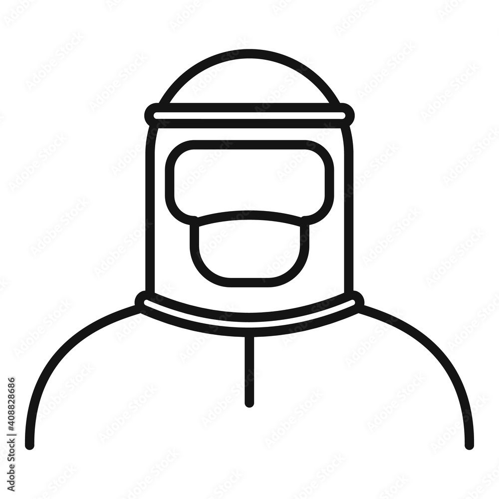 Biohazard costume icon. Outline biohazard costume vector icon for web design isolated on white background Biohazard costume icon. Outline biohazard costume vector icon for web design isolated on white background