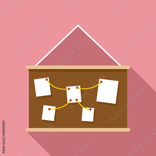 Investigator wall banner icon. Flat illustration of investigator wall banner vector icon for web design