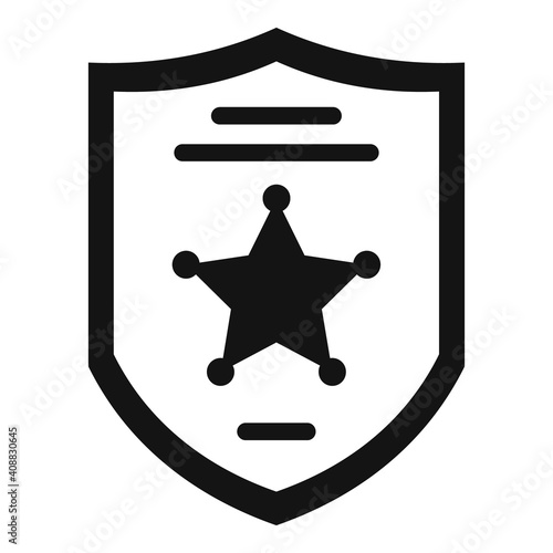 Investigator police shield icon. Simple illustration of investigator police shield vector icon for web design isolated on white background