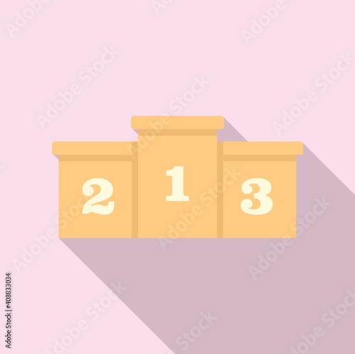 Dog podium icon. Flat illustration of dog podium vector icon for web design