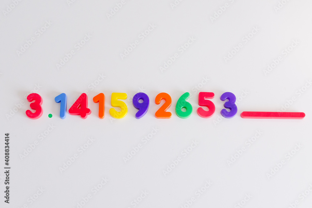Algunas cifras del Número Pi en colores variados