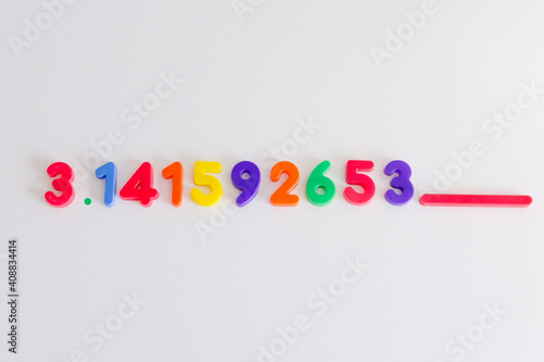 Принти на полотні Algunas cifras del Número Pi en colores variados