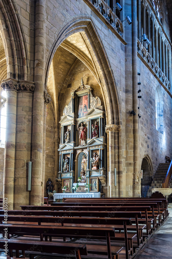 Fototapeta premium Interior of San Salvador church in Getaria, Basque Country, Spain.