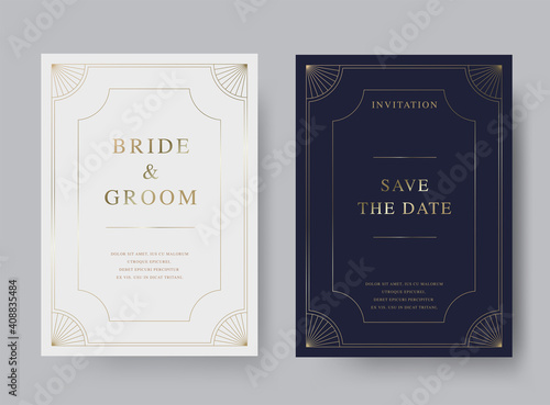 Luxury vintage golden vector invitation card template