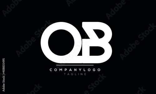 Abstract Letter Initial QB or BQ Vector Logo Design Template