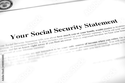 Social Security Statement for Retirement Planning Payment