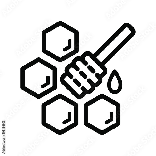 Honey simple line color icon vector illustration. Honey dripper logo