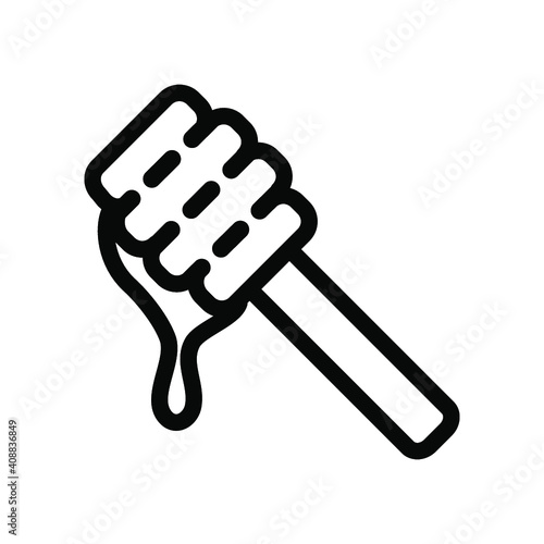 Honey simple line color icon vector illustration. Honey dripper logo