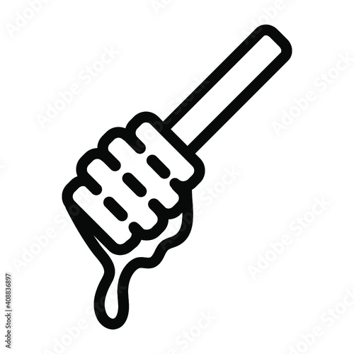 Honey simple line color icon vector illustration. Honey dripper logo