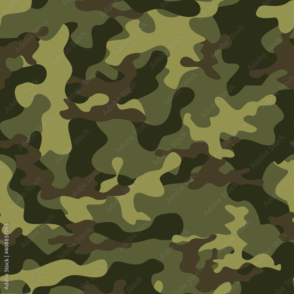 Green military camouflage stylish classic military pattern for printing clothing, fabric
Green military camouflage stylish classic military pattern for printing clothing, fabric