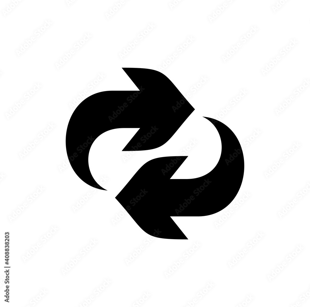 Undo and redo icon vector in black color isolated on white background ...