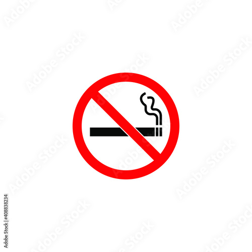 Free Download red sign forbidding smoking on white background, vector illustration - GFXLoad