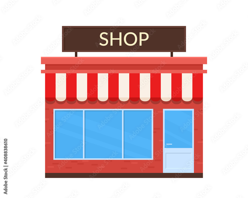 Vector icon of shop building isolated on white background. Vector icon of shop building isolated on white background.