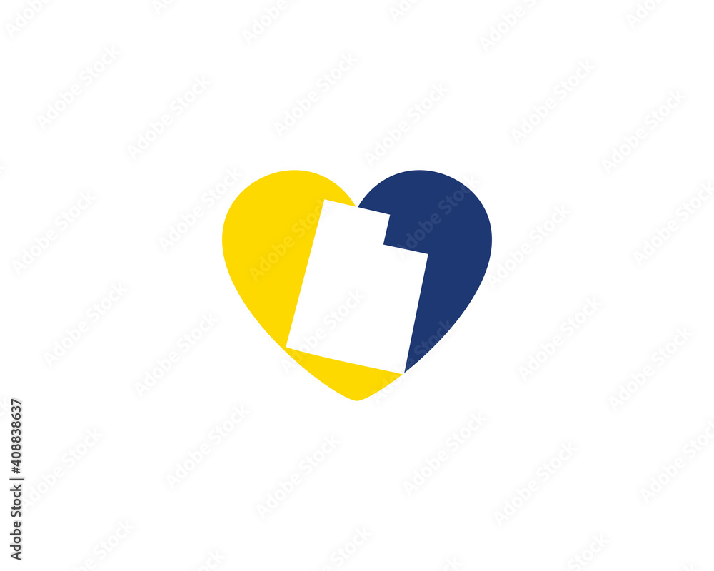 Utah Map and Heart Logo 001 Utah Map and Heart Logo 001