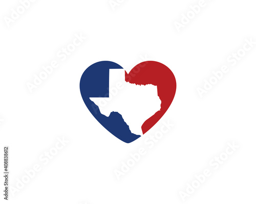 Texas Map and Heart Logo 001