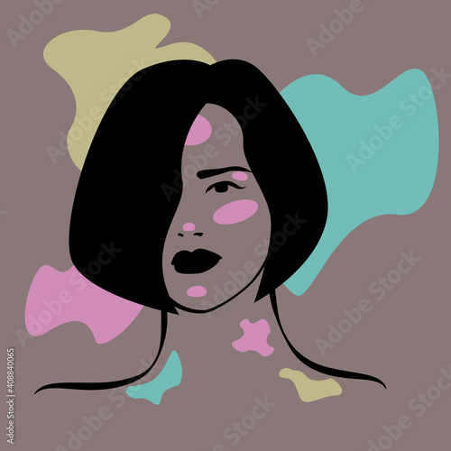 Abstract portrait of a woman. Vector illustration.