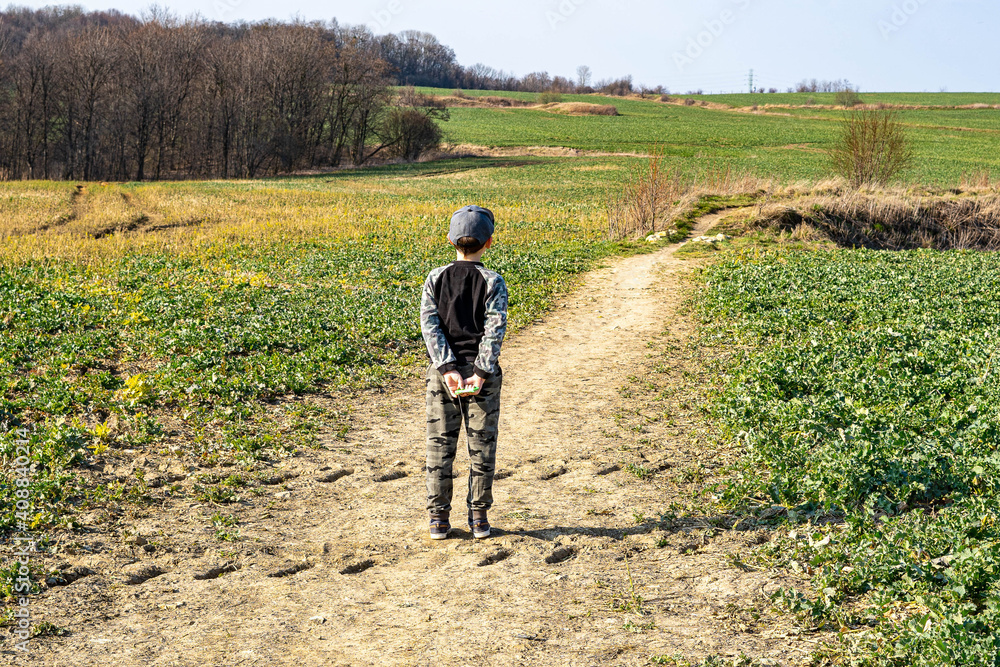 Boy at meadow