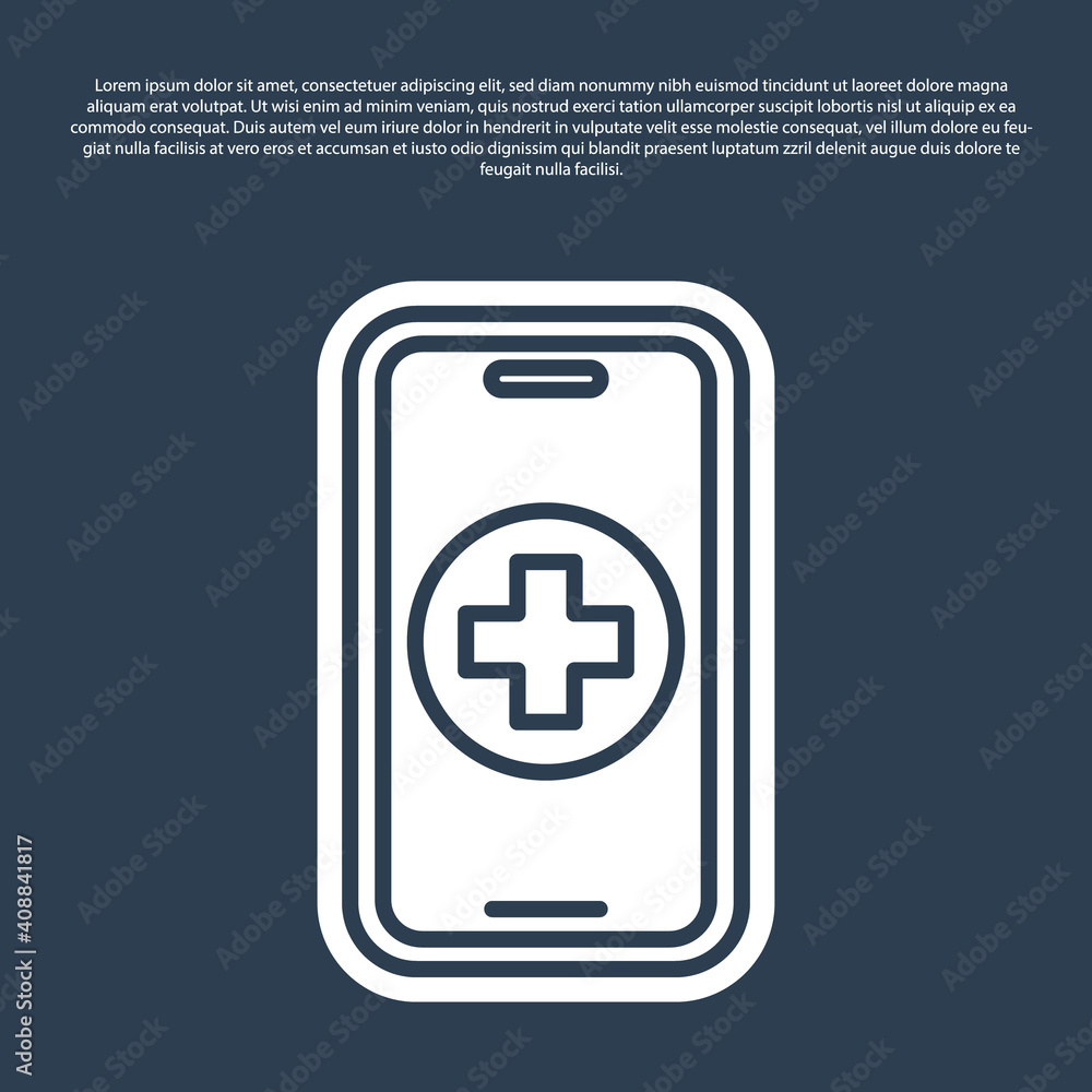 Obraz premium Blue line Phone repair service icon isolated on blue background. Adjusting, service, setting, maintenance, repair, fixing. Vector.