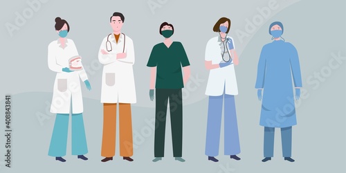 Big set of all doctor character with various activities