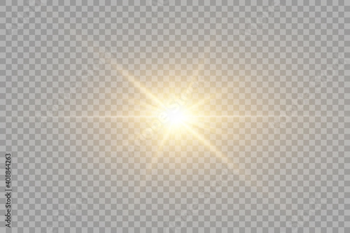 Canvas-taulu Vector transparent sunlight special lens flare light effect