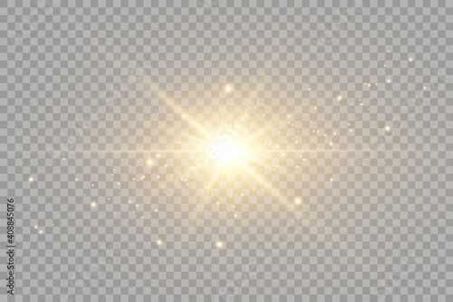 Vector transparent sunlight special lens flare light effect. PNG. Vector illustration