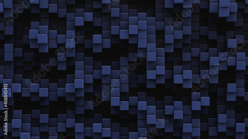 Shades of blue background. Lots of square cells. Abstract backdrop.