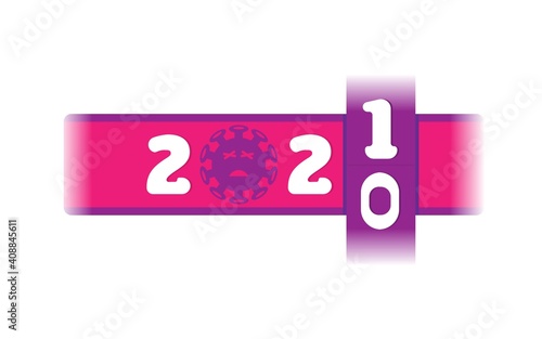 2021 New Year counter, change calendar vector illustration