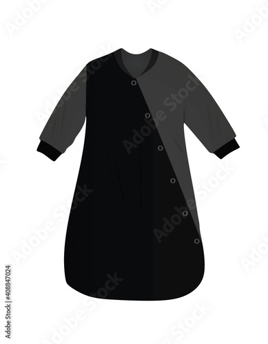 Black baby sleeping sack. vector