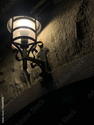 old street lamp village Moita Corsica France