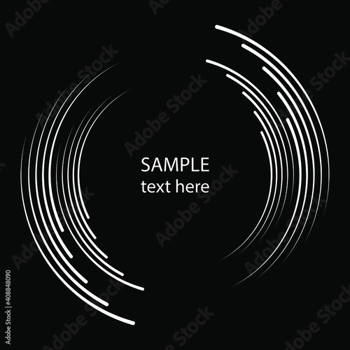 Curvy white stripes in spiral form. Vector illustration. Design element for logo, sign, symbol, blackout tattoo, web pages, prints, posters, monochrome pattern and abstract background
