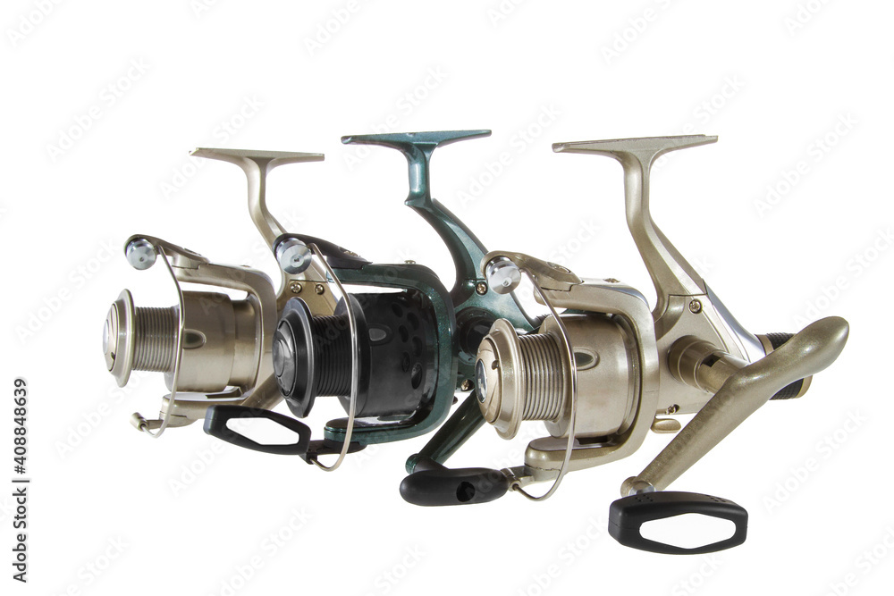 isolated object on a white background fishing reel isolated object on a white background fishing reel