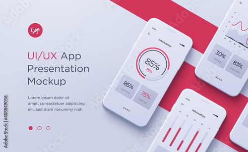 Realistic modern black smartphone mockup design for the mobile application.Vector