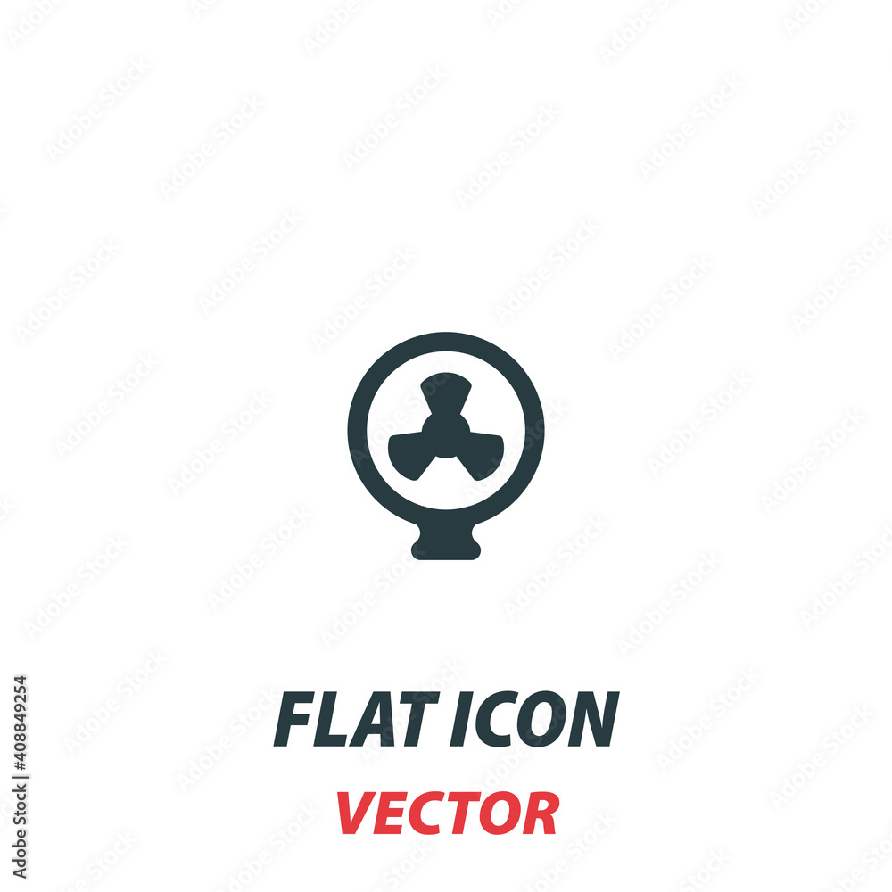 fan ventilator blower propeller icon in a flat style. Vector illustration pictogram on white background. Isolated symbol suitable for mobile concept, web apps, infographics, interface and apps design