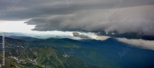 Beautiful mountain landscape . storm