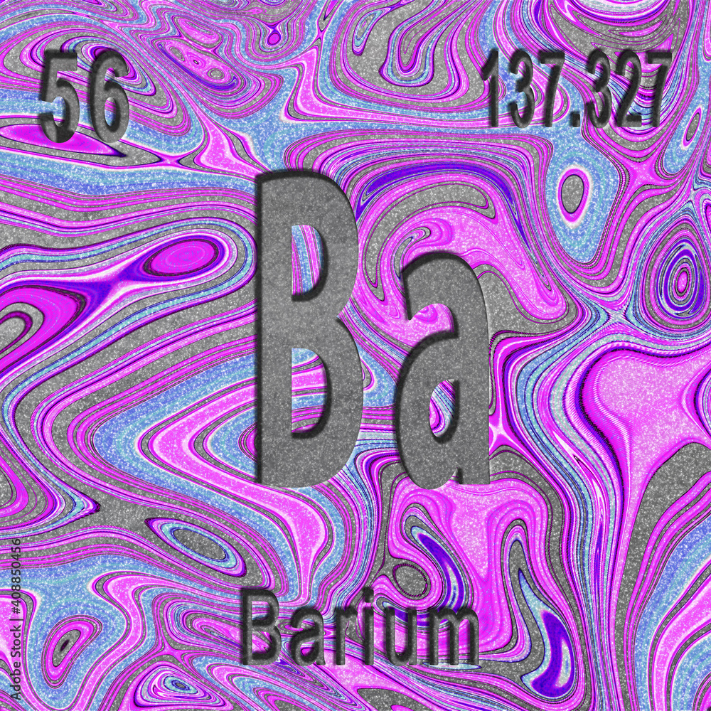 Obraz Barium chemical element, Sign with atomic number and atomic weight