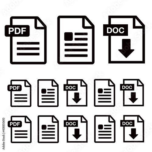 PDF Download icon. File download icon. Document text, symbol web format information