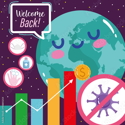 Reopening welcome back world business growing economy