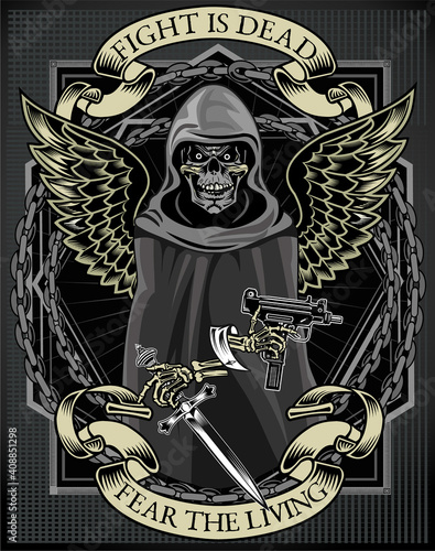 skull with guns