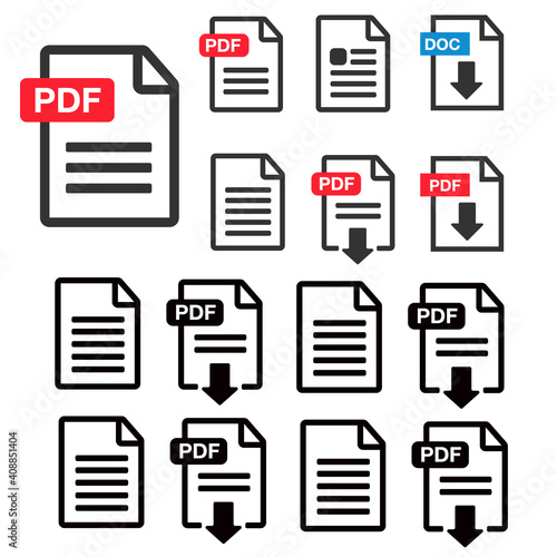 File Icons. File Icons line style illustration. Document icon set