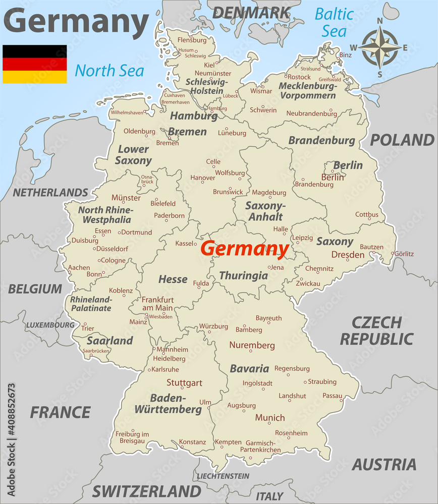 Map of Germany with Cities