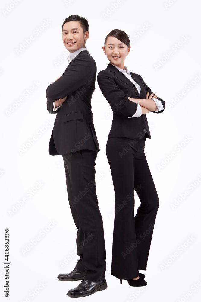 Young business man and woman portrait Young business man and woman portrait