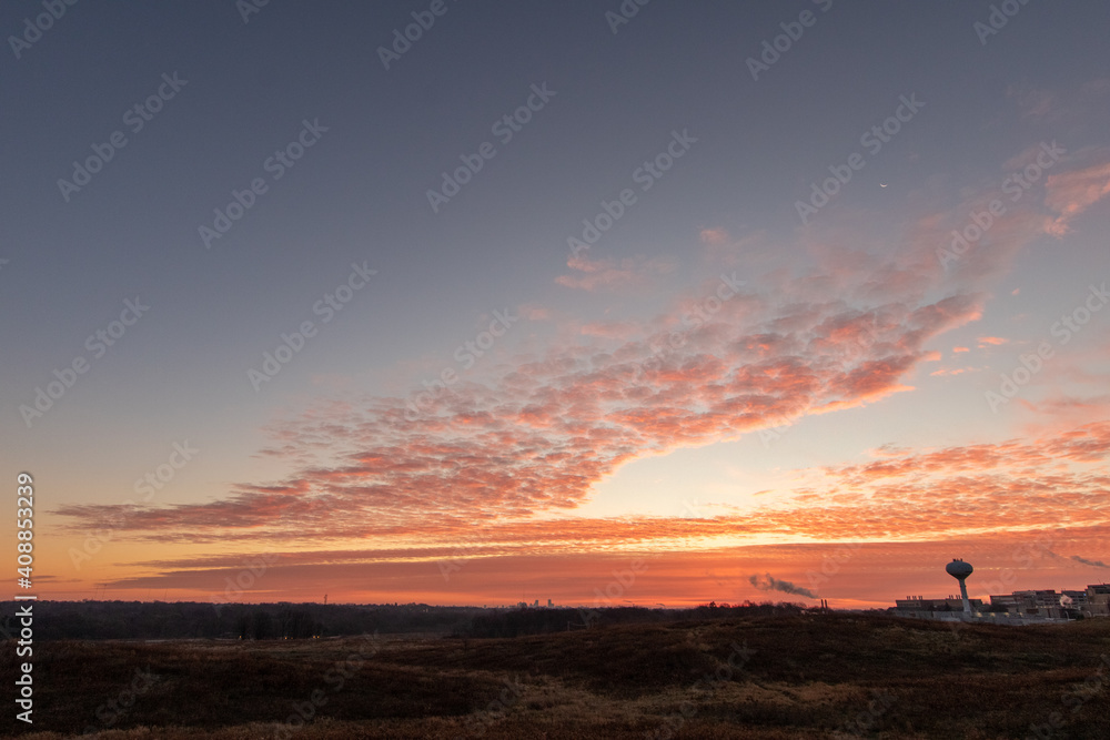 sunrise with patchy clouds