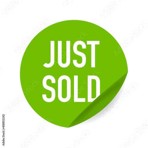just sold sticker. Vector