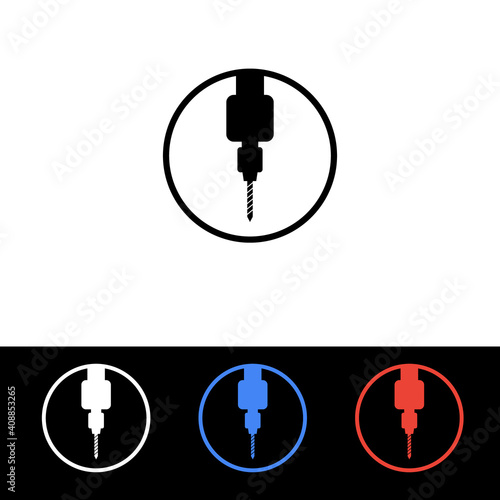 Set of milling machine vector icon