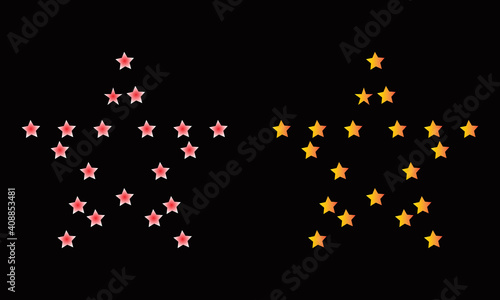Beautiful White color Stars Design Elements Star Free Vector