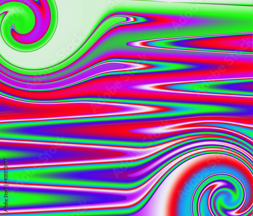 Horizontal composition in rainbow colors.