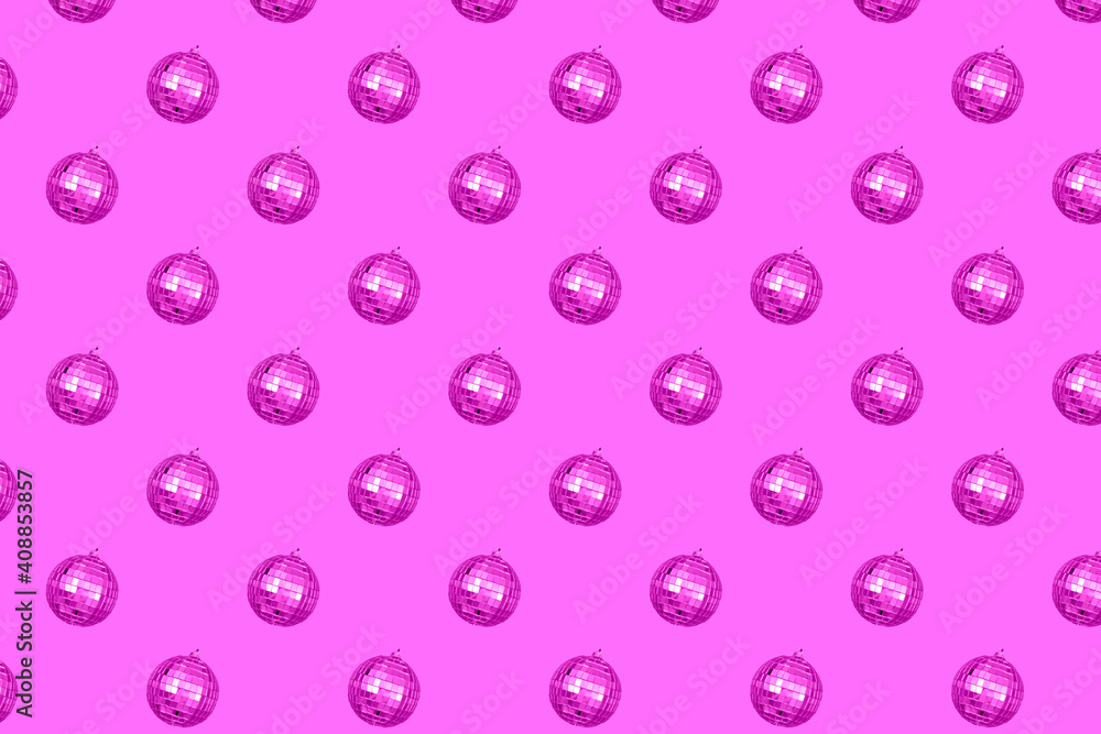 seamless pattern of pink disco balls seamless pattern of pink disco balls